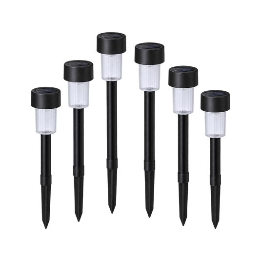 Black Solar Garden Spike Light - 6 Pack - transparent background