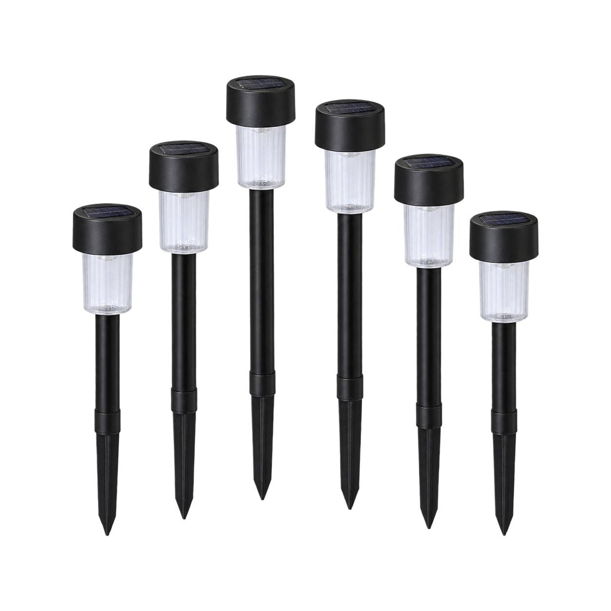Black Solar Garden Spike Light - 6 Pack - white background