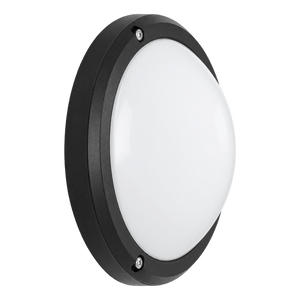 Black ABS Opal E27 Bulkhead Light - IP44, 270mm - transparent background