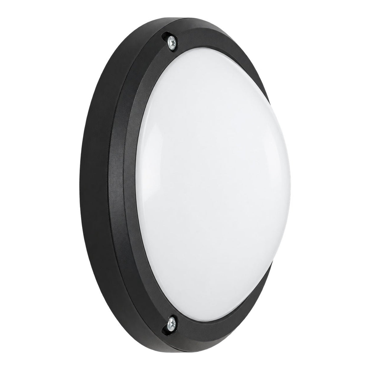 Black ABS Opal E27 Bulkhead Light - IP44, 270mm - white background