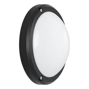 Black ABS Opal E27 Bulkhead Light - IP44, 270mm - white background
