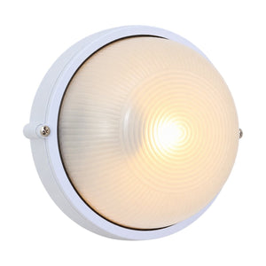 White Round E27 Bulkhead Light - IP54, 180mm - white background
