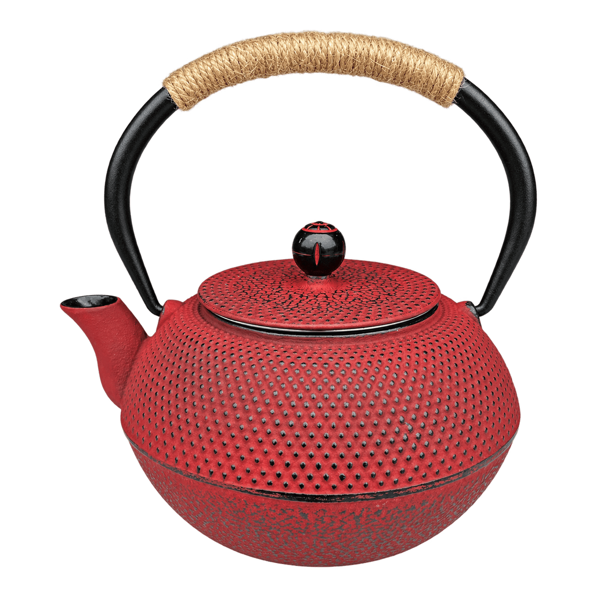 Cast Iron Teapot 1200 ml - Red, transparent background