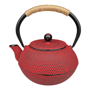 Cast Iron Teapot 1200 ml - Red, transparent background