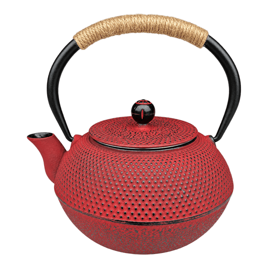 Cast Iron Teapot 1200 ml - Red, transparent background