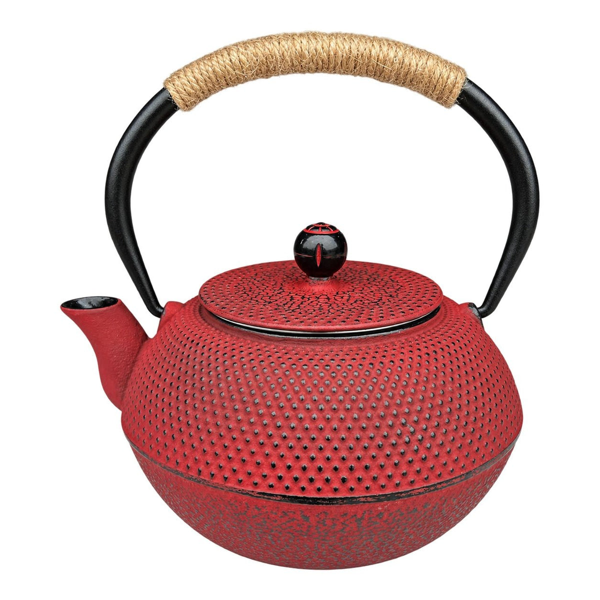 Cast Iron Teapot 1200 ml - Red, white background