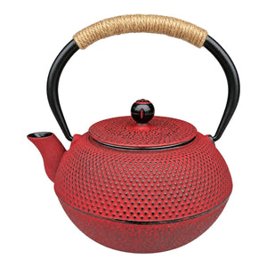 Cast Iron Teapot 1200 ml - Red, white background