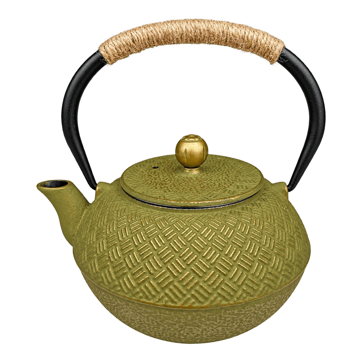 Cast Iron Teapot 1200 ml - Olive Green, transparent background