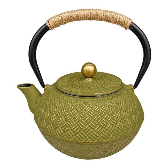 Cast Iron Teapot 1200 ml - Olive Green, transparent background