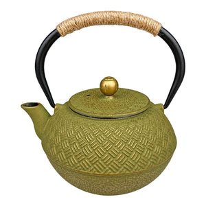 Cast Iron Teapot 1200 ml - Olive Green, white background