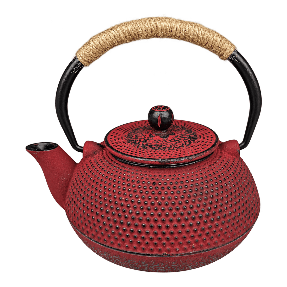 Cast Iron Teapot 600 ml - Red, transparent background