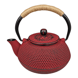 Cast Iron Teapot 600 ml - Red, transparent background