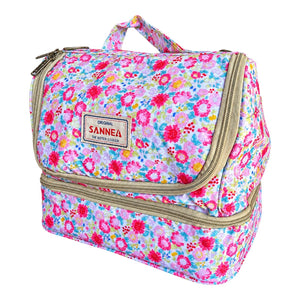 Pink flower coolbag product on white background