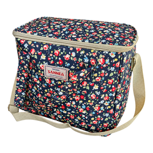 Red and blue flower coolbag product on transparent background