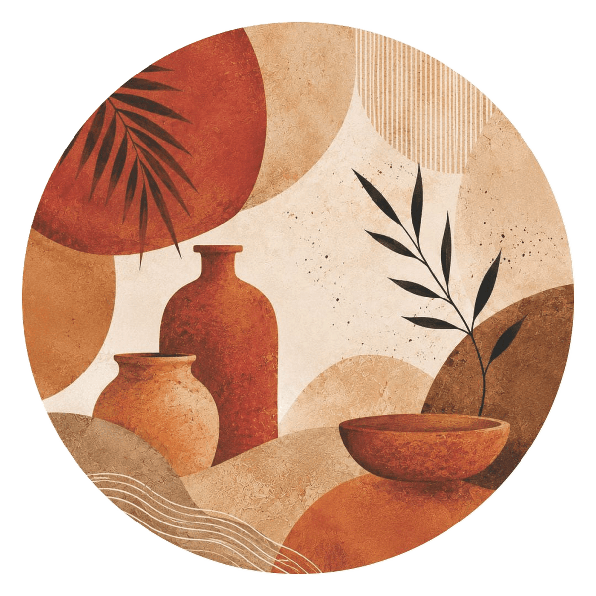Transparent 1254 by 1254 product cutout: Disposable Round Placemat 24Pc - Boho Vase