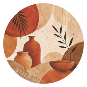 Transparent 1254 by 1254 product cutout: Disposable Round Placemat 24Pc - Boho Vase