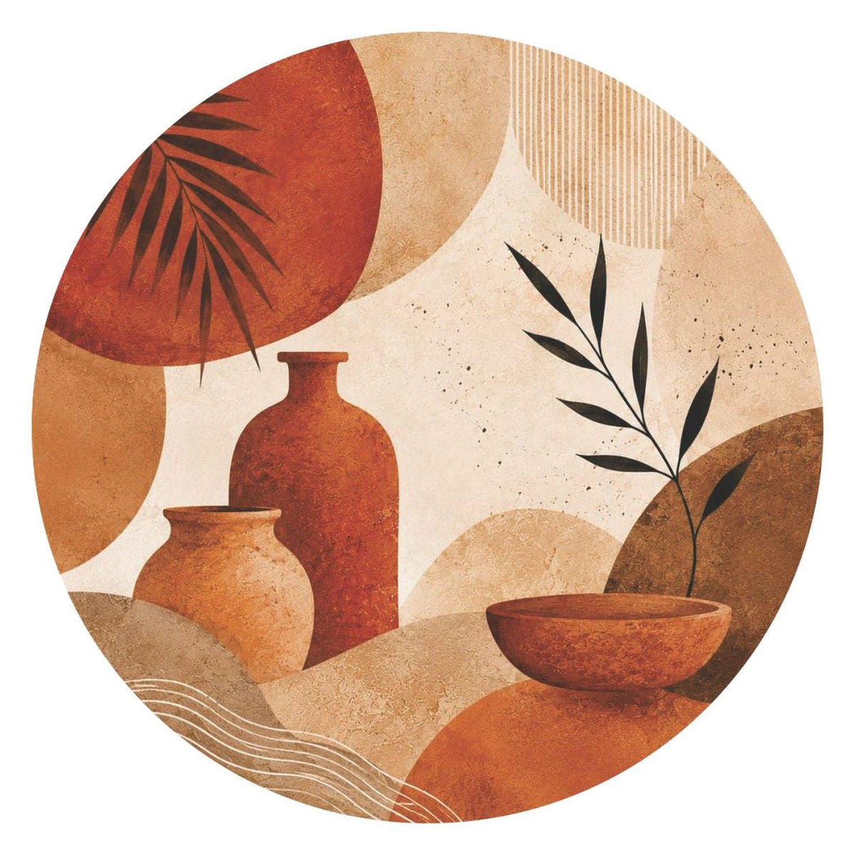 White background 1254 by 1254 product image: Disposable Round Placemat 24Pc - Boho Vase