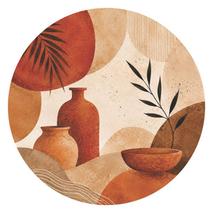 White background 1254 by 1254 product image: Disposable Round Placemat 24Pc - Boho Vase