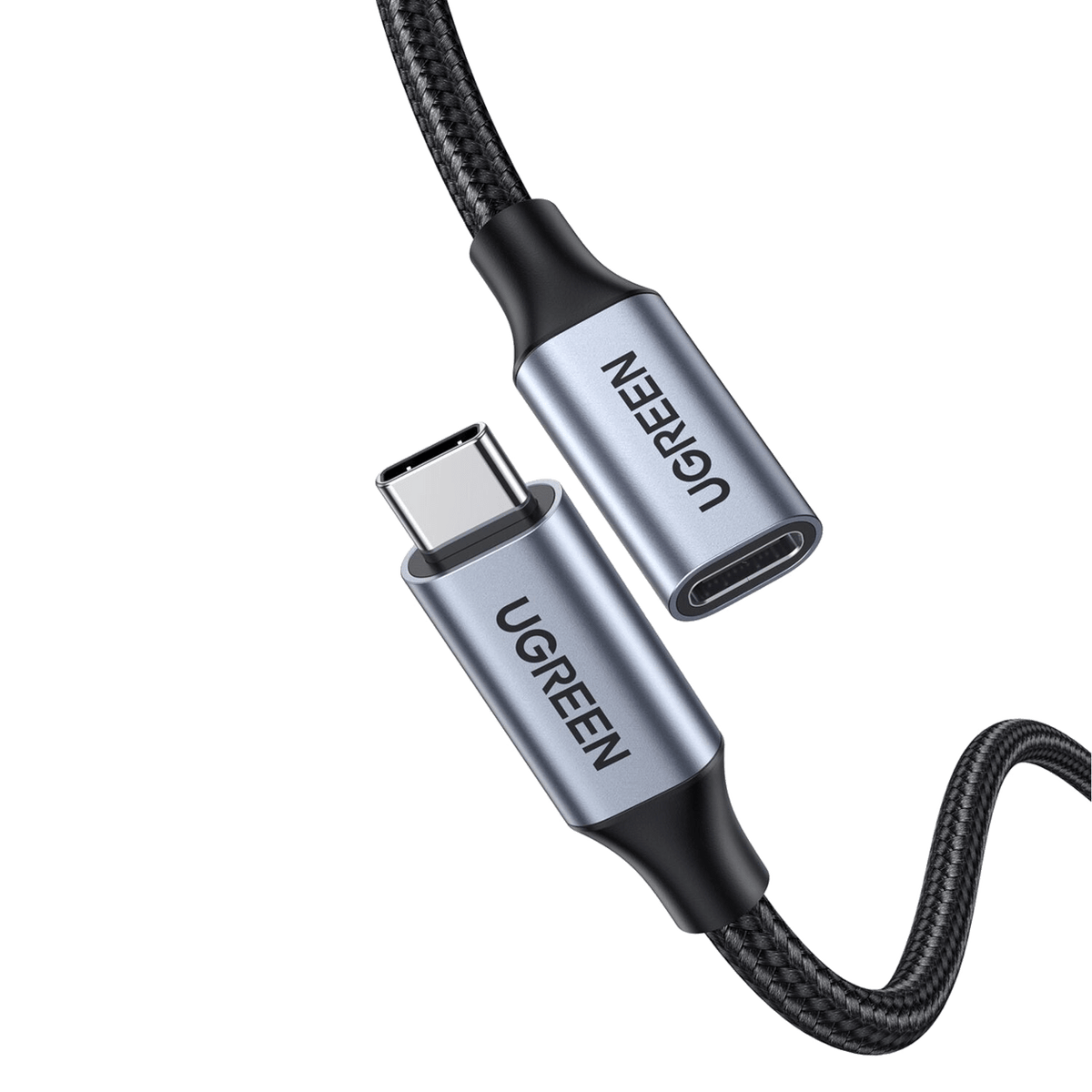 Transparent 1254 by 1254 product cutout: 6A Braided USB-C to USB-C Cable, 1m, White
