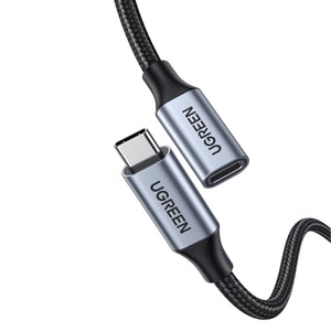 White background 1254 by 1254 product image: 6A Braided USB-C to USB-C Cable, 1m, White