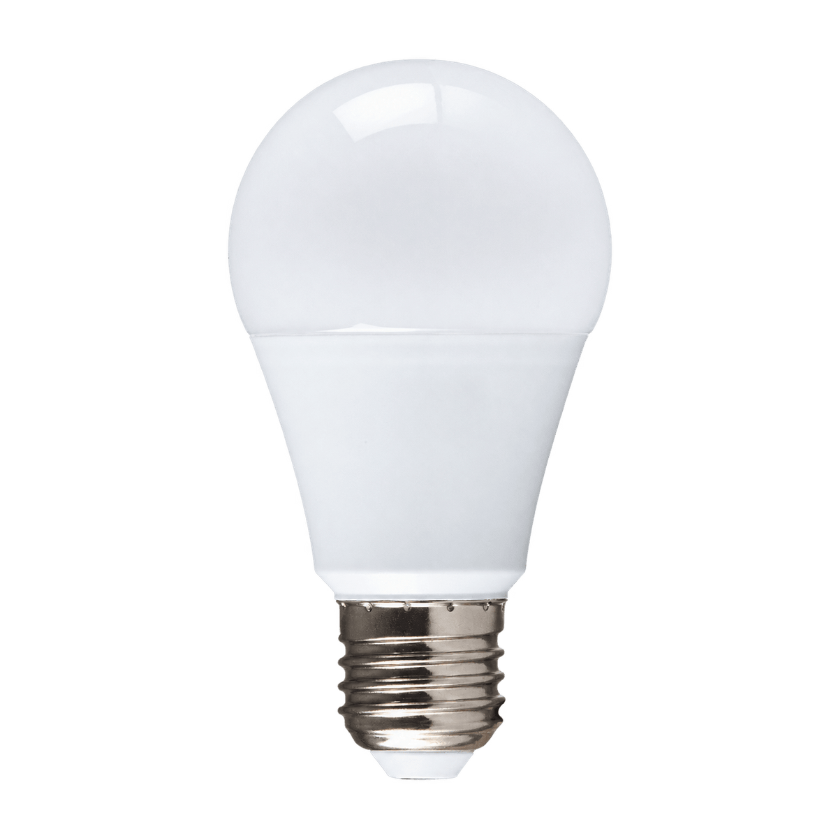 9W Frosted A60 LED Bulb, E27, 6500K Daylight — transparent background