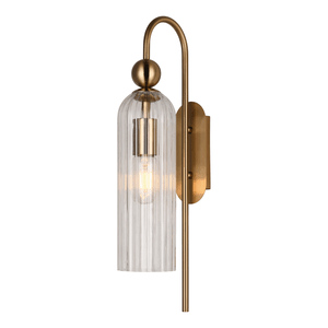 Belle Glass Wall Light - Satin Gold with Clear Glass — transparent background