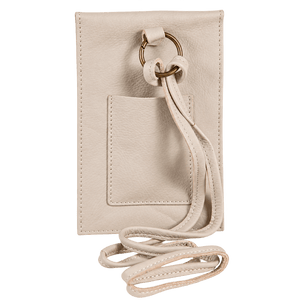 Cream Buffalo Leather Mobile Bag — transparent background, 1254 × 1254