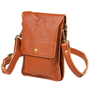 Tan Buffalo Leather Mobile Case — white background, 1254 × 1254
