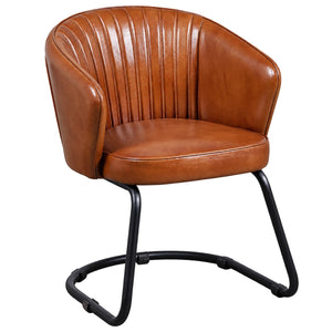 Elysian Curve Leather Dining Chair — white background, 1254 × 1254