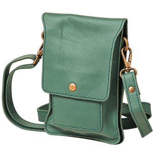 Green Buffalo Leather Mobile Case — transparent background, 1254 × 1254