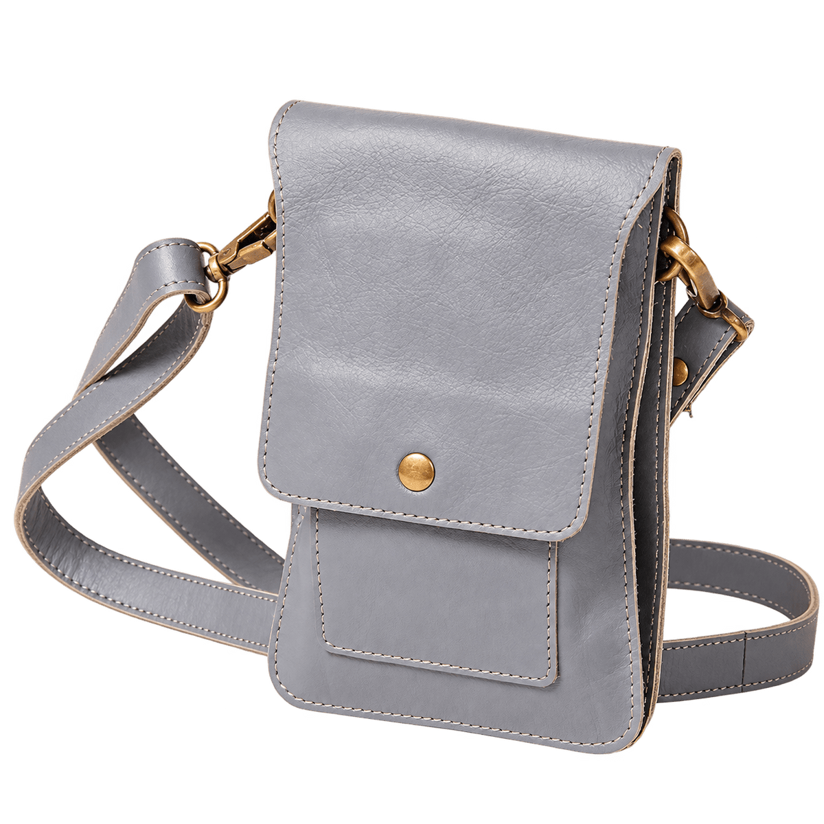 Dove Grey Buffalo Leather Mobile Case — transparent background, 1254 × 1254