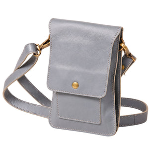 Dove Grey Buffalo Leather Mobile Case — white background, 1254 × 1254