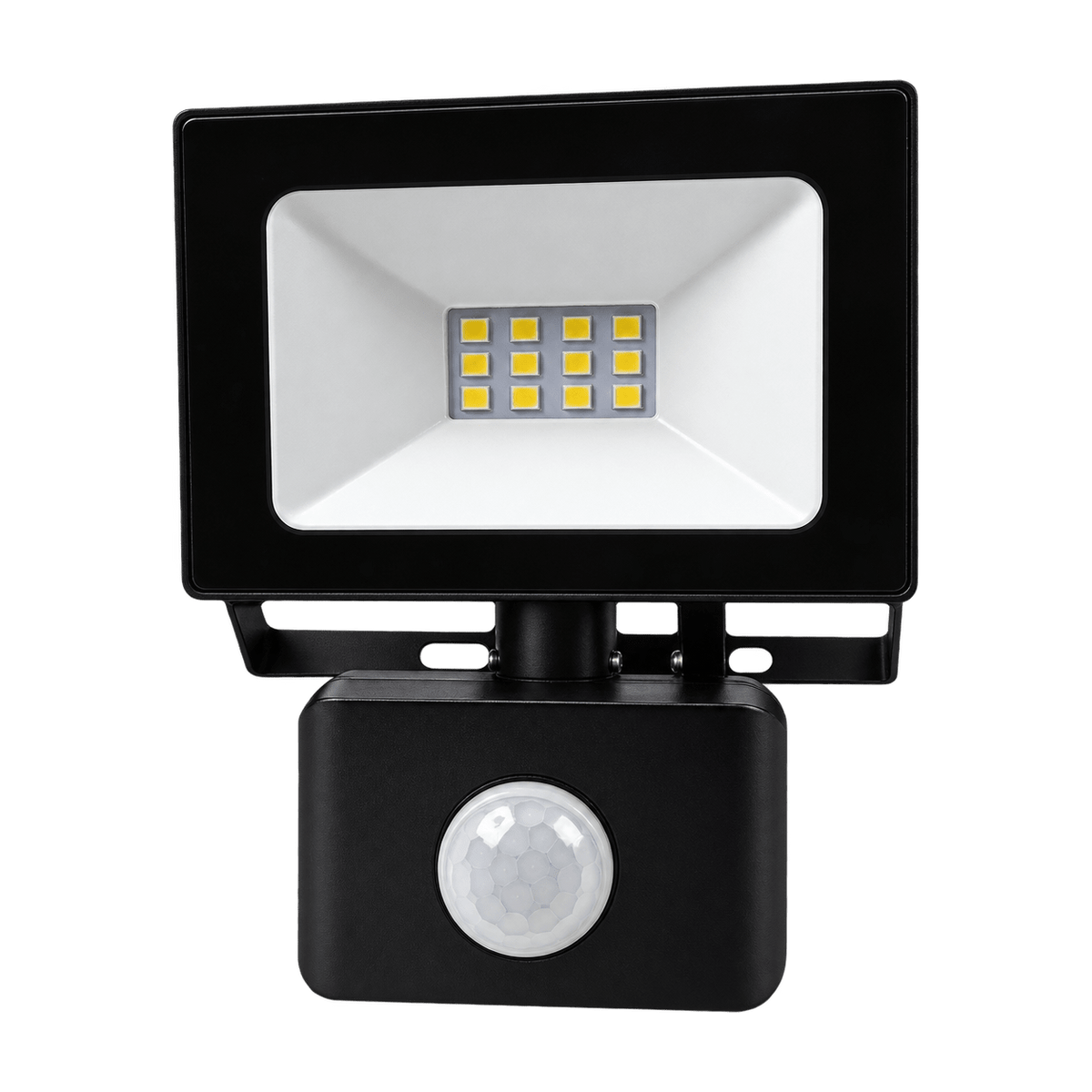 10W LED Floodlight Black - Motion Sensor — transparent background
