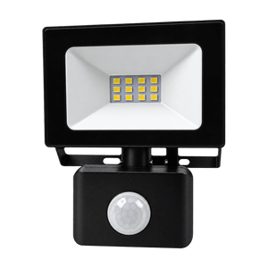 10W LED Floodlight Black - Motion Sensor — transparent background