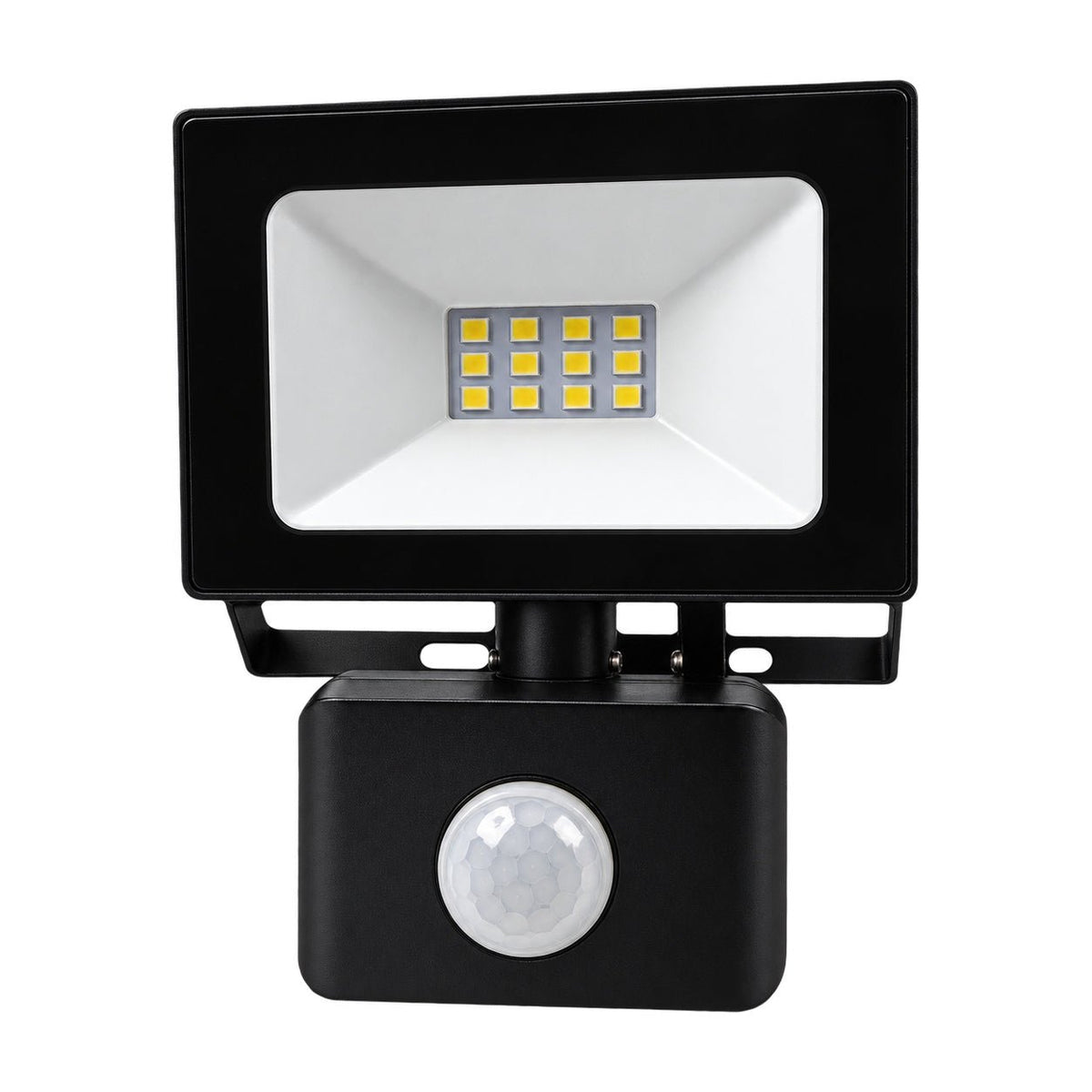 10W LED Floodlight Black - Motion Sensor — white background