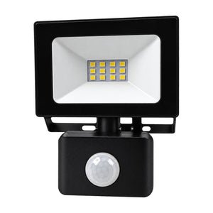 10W LED Floodlight Black - Motion Sensor — white background