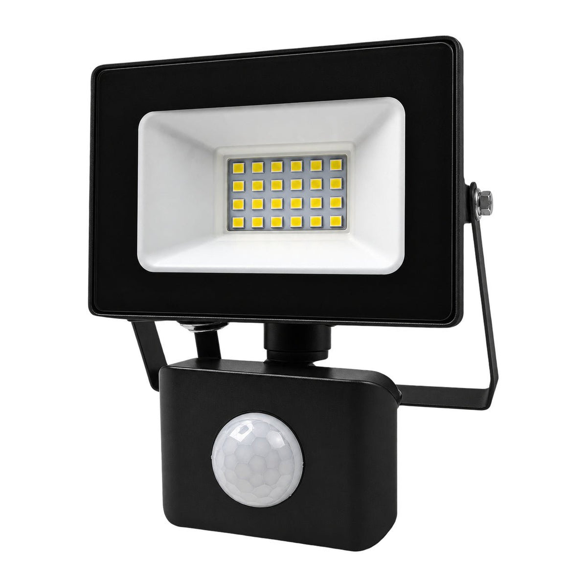 20W LED Floodlight Black - Motion Sensor — white background