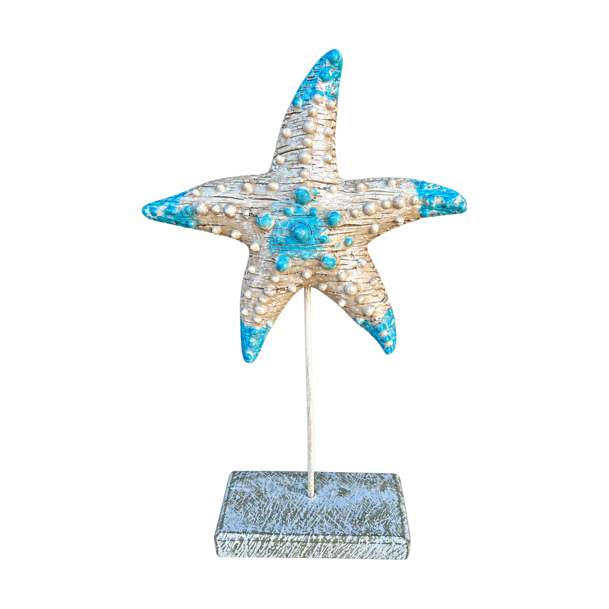 Blue-Tip Beige Seastar Figurine, transparent background