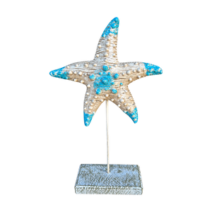 Blue-Tip Beige Seastar Figurine, transparent background