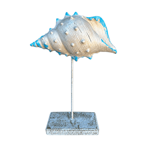 Blue-Tip Beige Seasnail Figurine, transparent background