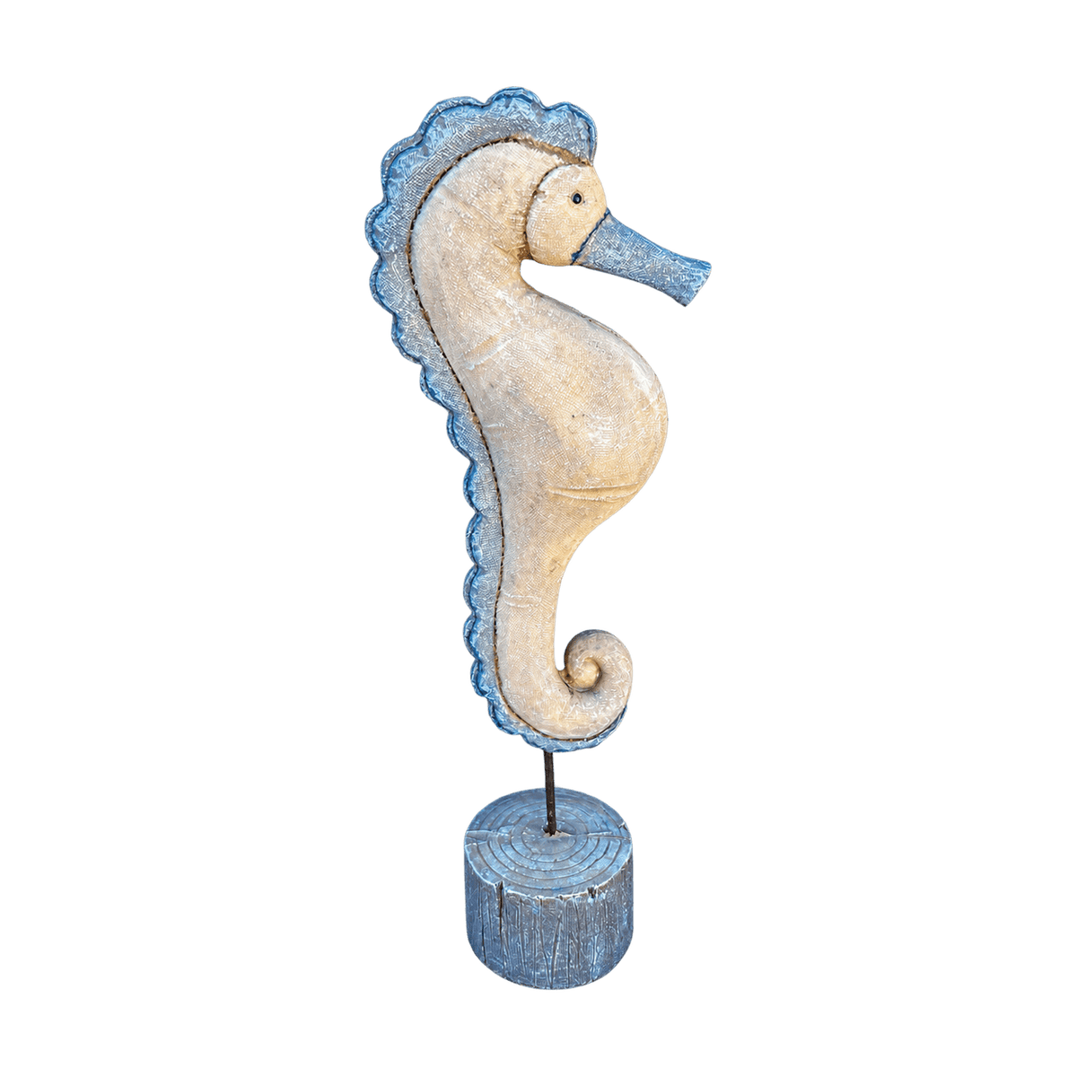 Brown & Blue-Grey Seahorse Figurine, transparent background
