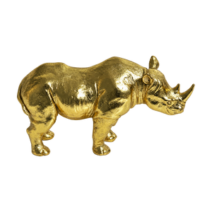 Gold Rhino Figurine, transparent background