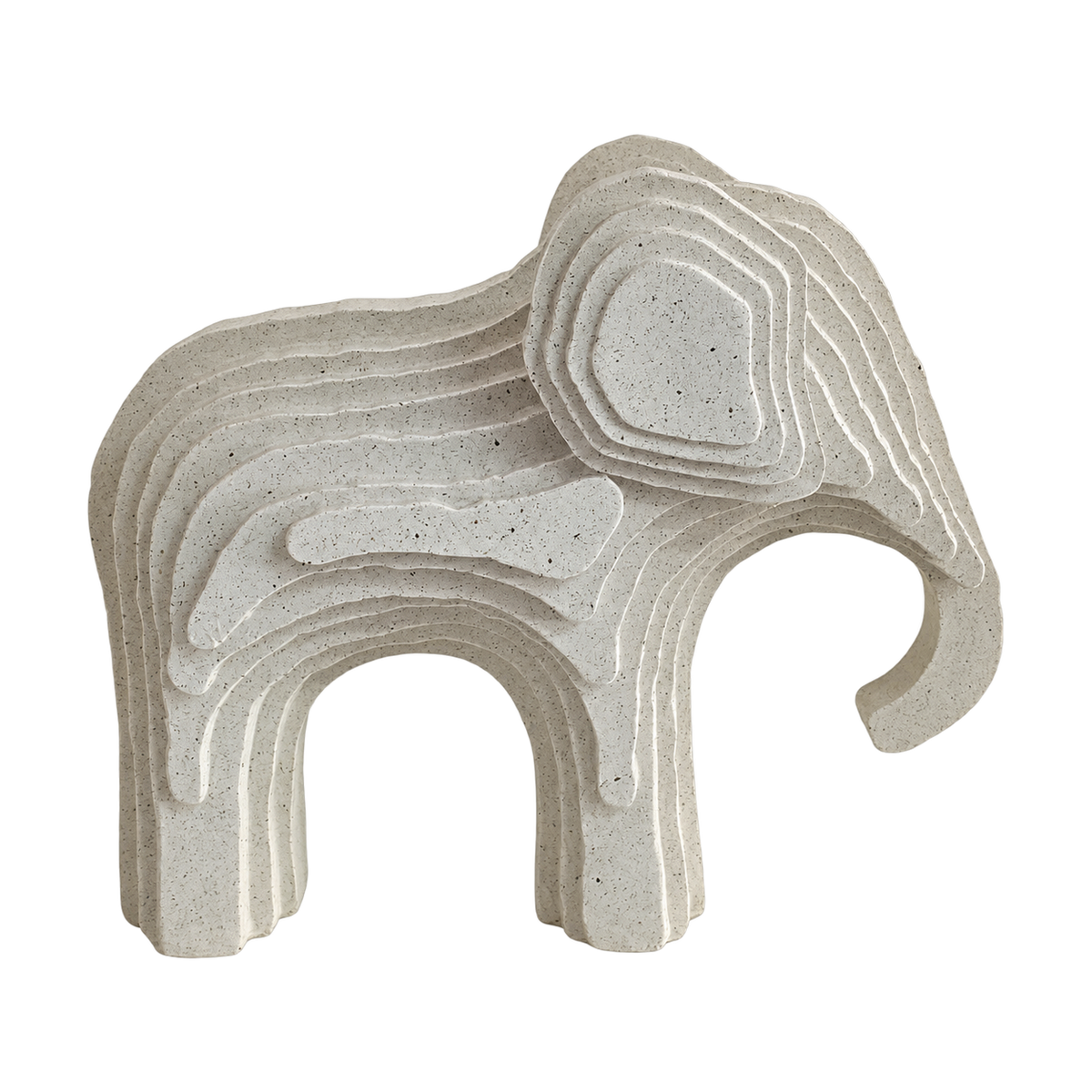 Medium Layered-Stone Elephant Figurine, transparent background