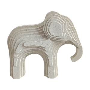 Medium Layered-Stone Elephant Figurine, transparent background