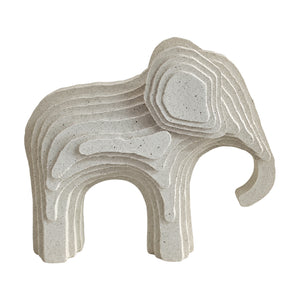 Medium Layered-Stone Elephant Figurine, white background