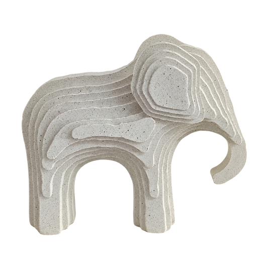 Small Layered-Stone Elephant Figurine, transparent background
