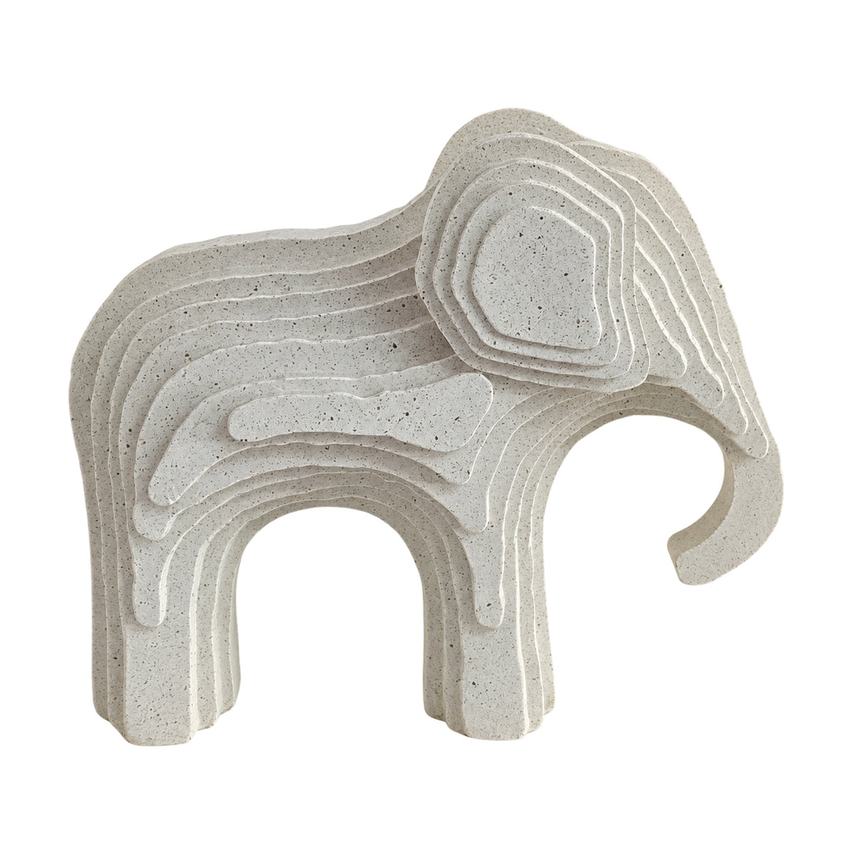 Small Layered-Stone Elephant Figurine, white background