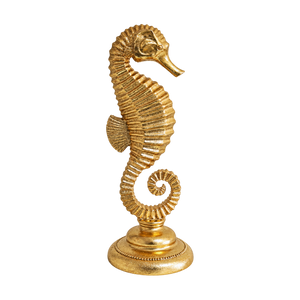 Gold Seahorse Figurine, transparent background