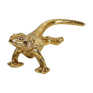 Gold Lizard Figurine, transparent background