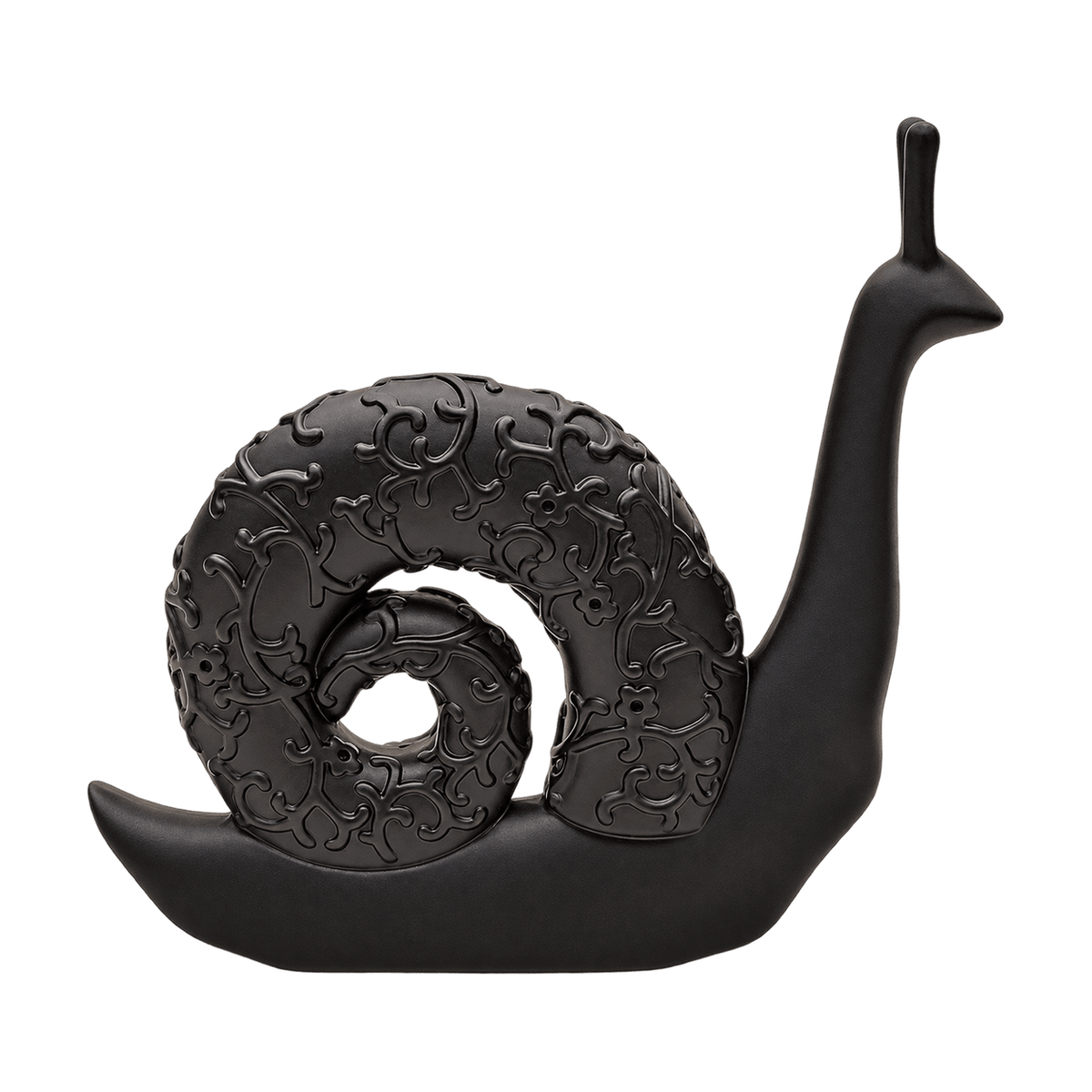Black Snail Figurine, transparent background